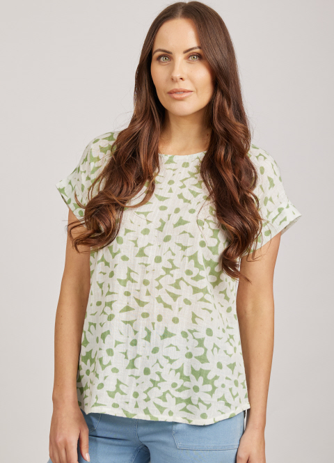 Mudflower 100% Cotton Floral Top